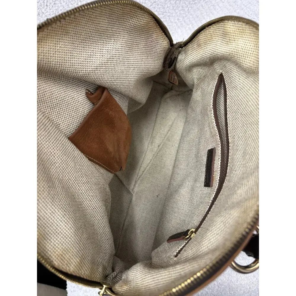 Vintage Dooney & Bourke Brown Nubuck Leather Satchel Purse #76914